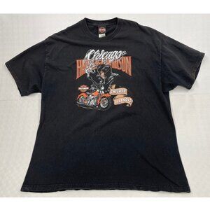 Harley-Davidson Chicago Mobster Gangster Tommy Gun Biker Tee T-Shirt Men's 2XL